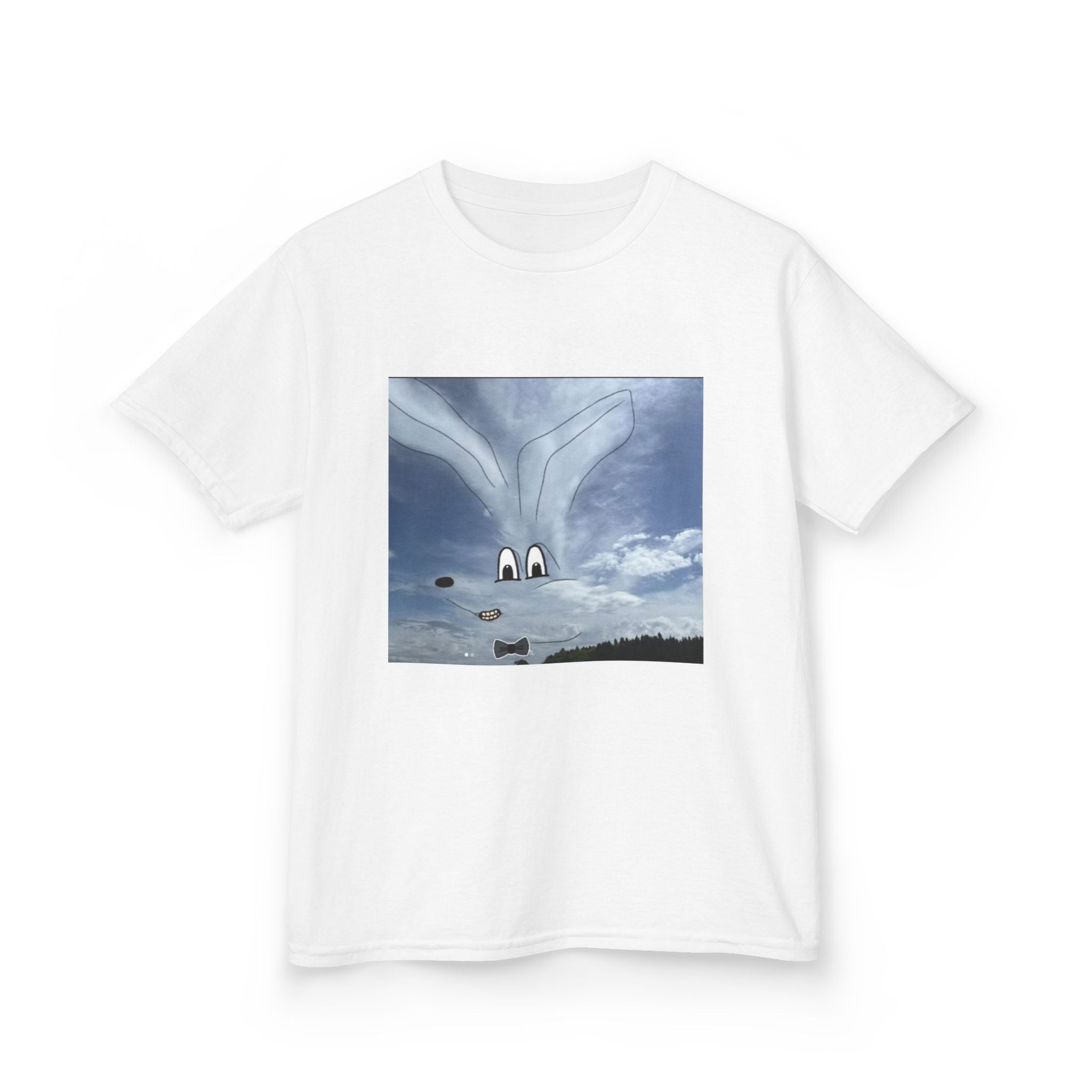 Kids T-Shirt — Whimsical Cloud Face Tee for Children