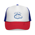 Cloud Rest Trucker Cap — Retro Smiling Cloud Embroidered Mesh Hat