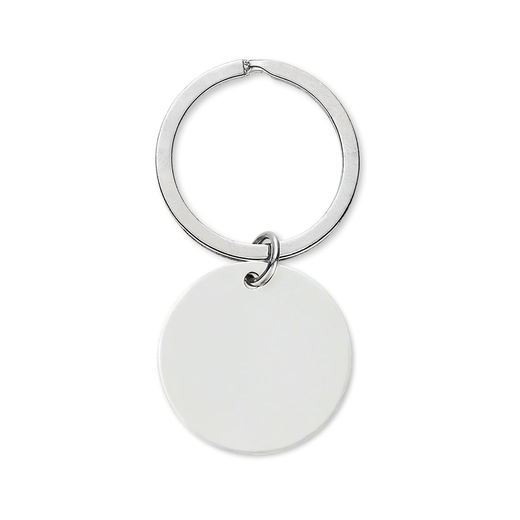 Engraved Round Stainless Steel Keychain — 'Friend of Mine' Cute Cloud Design