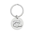 Engraved Round Stainless Steel Keychain — 'Friend of Mine' Cute Cloud Design
